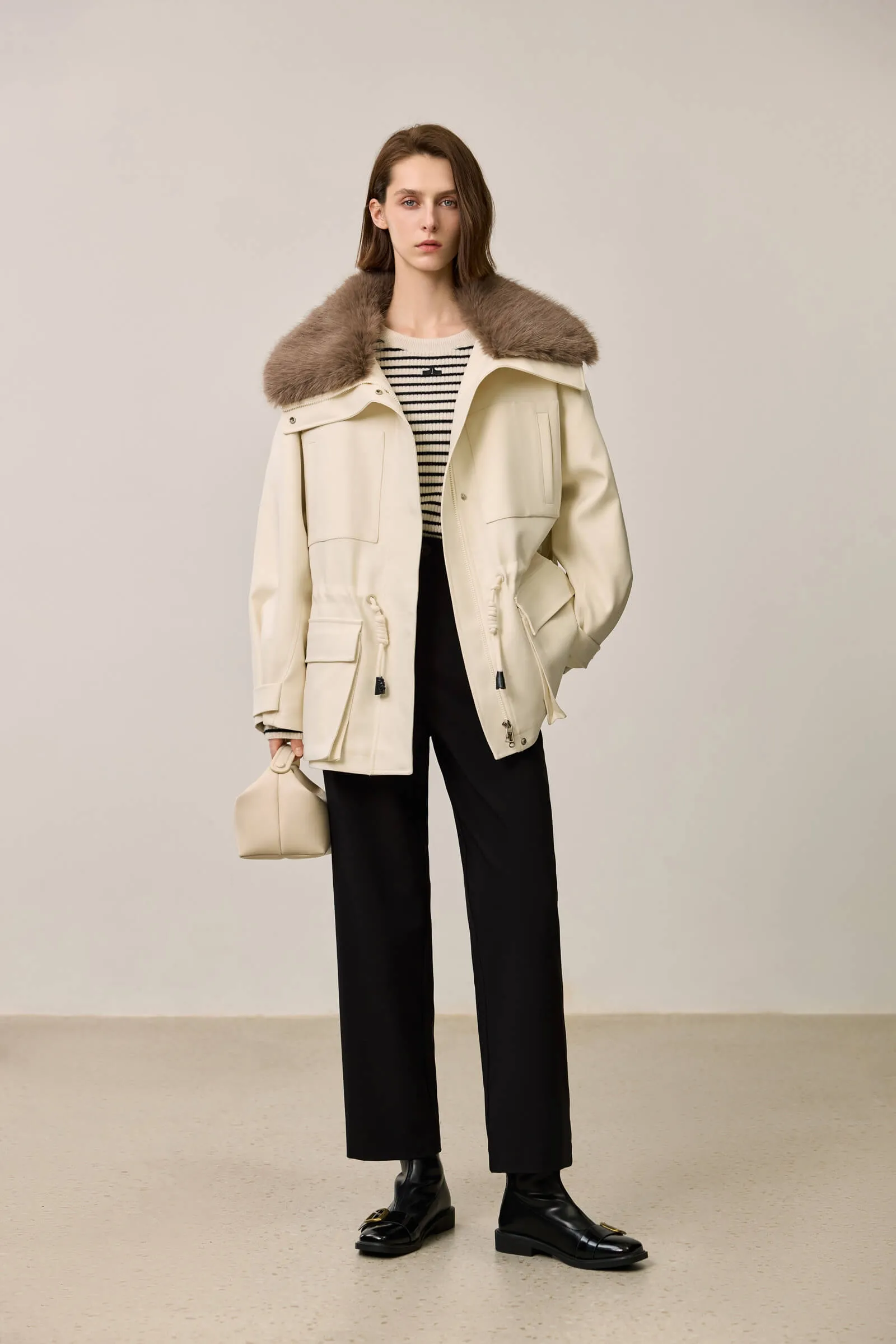 LILY Lightweight Faux Fur Trim Down Parka
