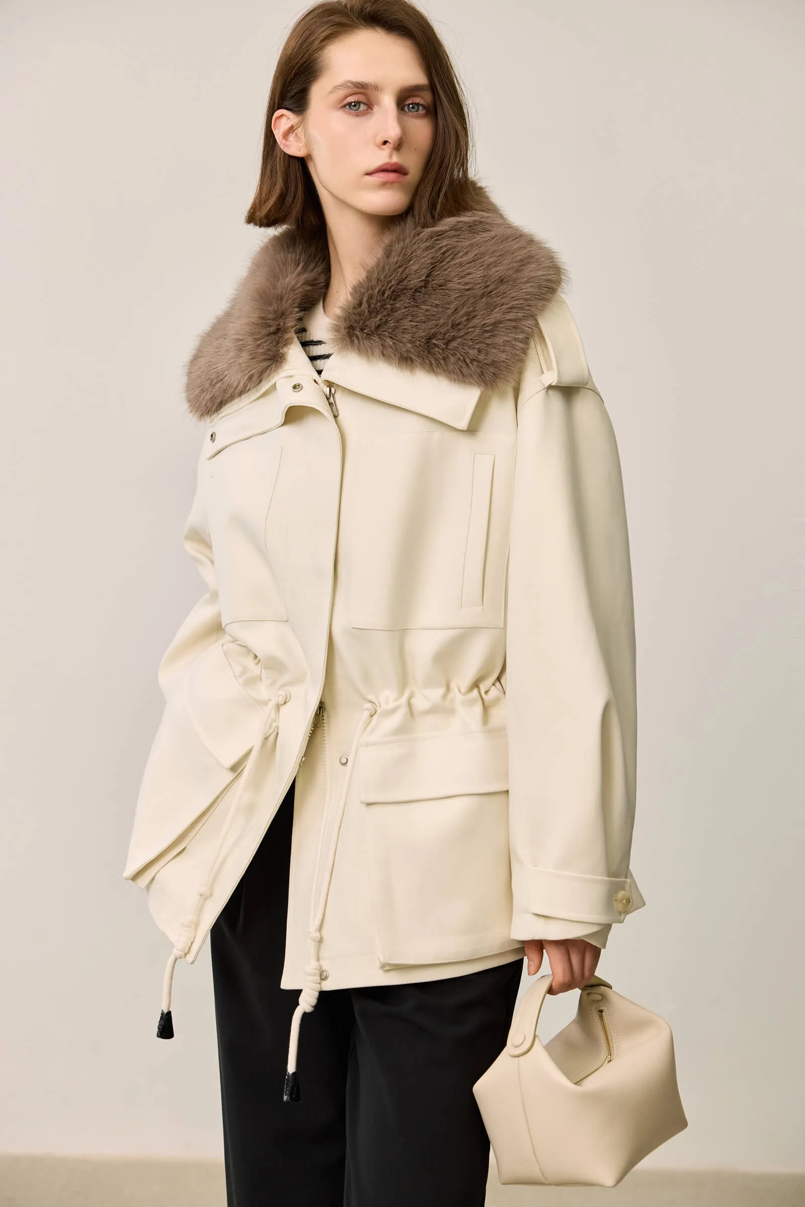 LILY Lightweight Faux Fur Trim Down Parka