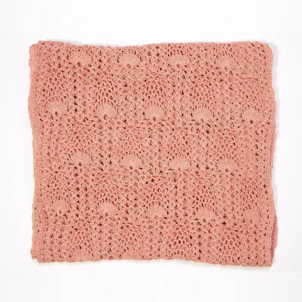 Lucia Crochet Infinity Scarf- Peach