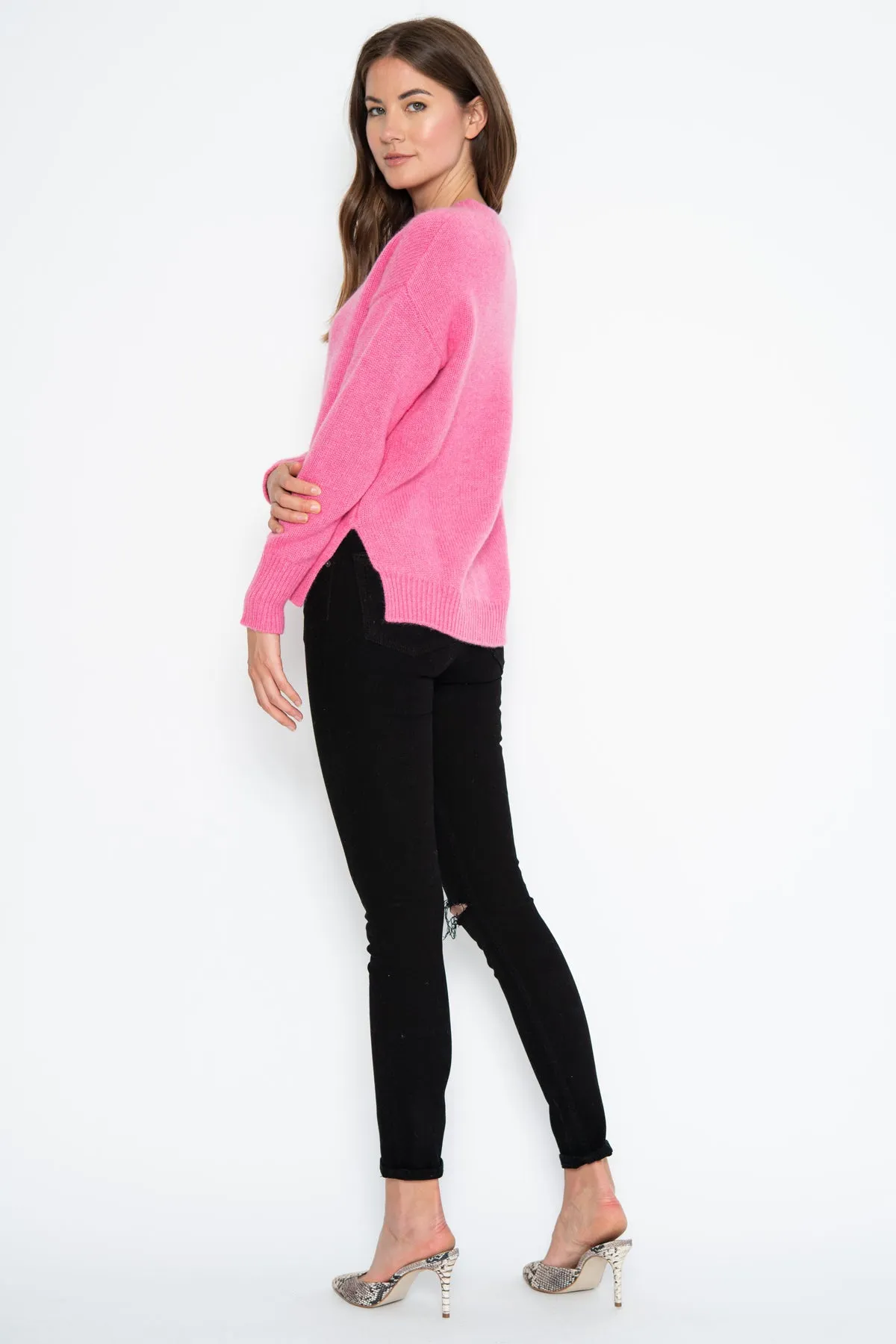 Lyle Cashmere Pullover - Pink Shock