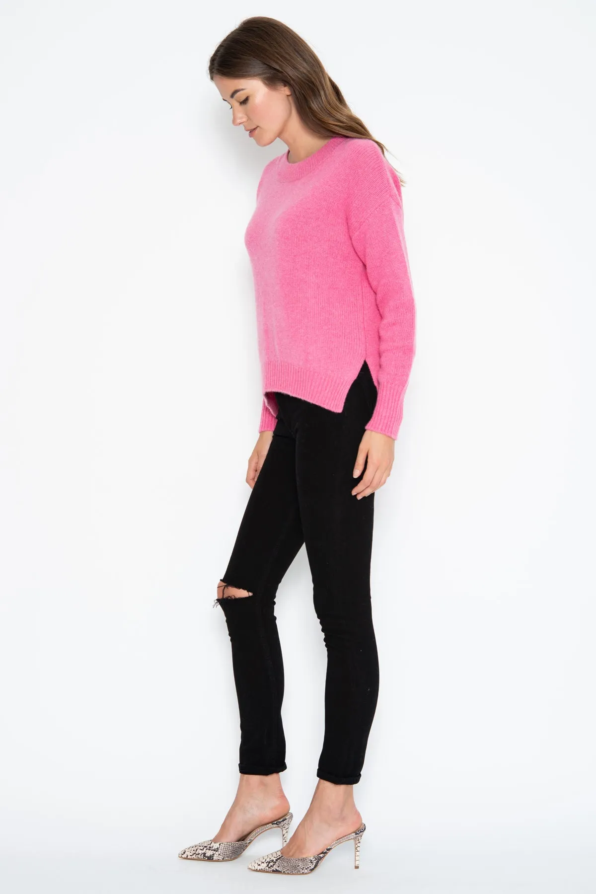 Lyle Cashmere Pullover - Pink Shock