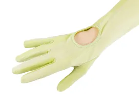 MIU MIU Lime Green Jersey Silk Full Arm Opera Gloves-5.5