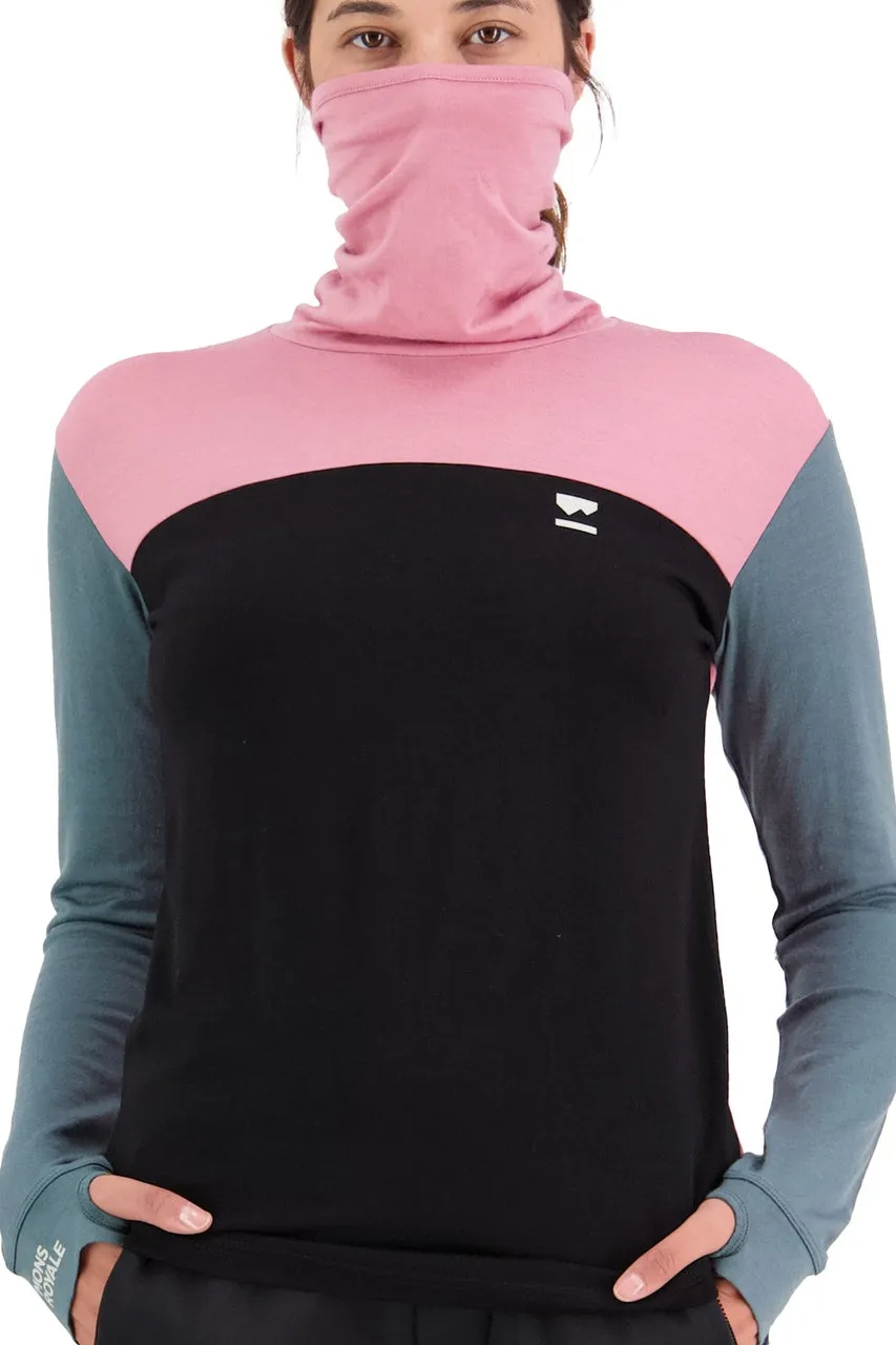 Mons Royale Yotei BF High Neck Thermals Womens Dusty Pink / Burnt Sage