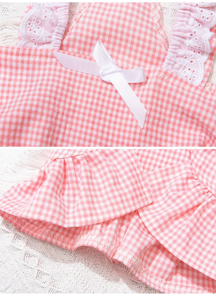 Pet Cat Skirt Summer Breathable White Lace Collar
