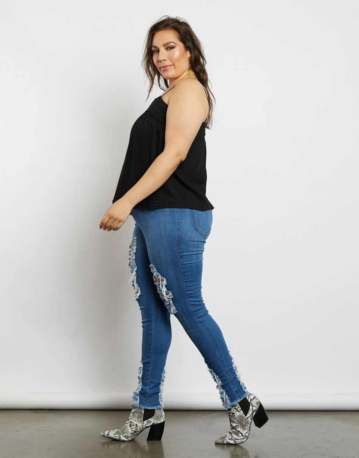 Plus Size Hailey Embroidered Tank