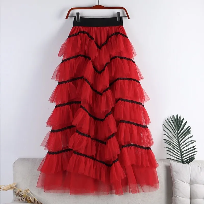 Pre Order:  Ruffled Maxi Layered Cake Skirt