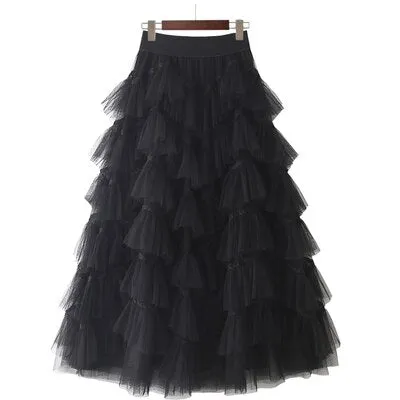 Pre Order:  Ruffled Maxi Layered Cake Skirt