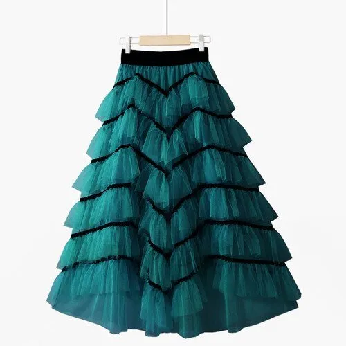 Pre Order:  Ruffled Maxi Layered Cake Skirt