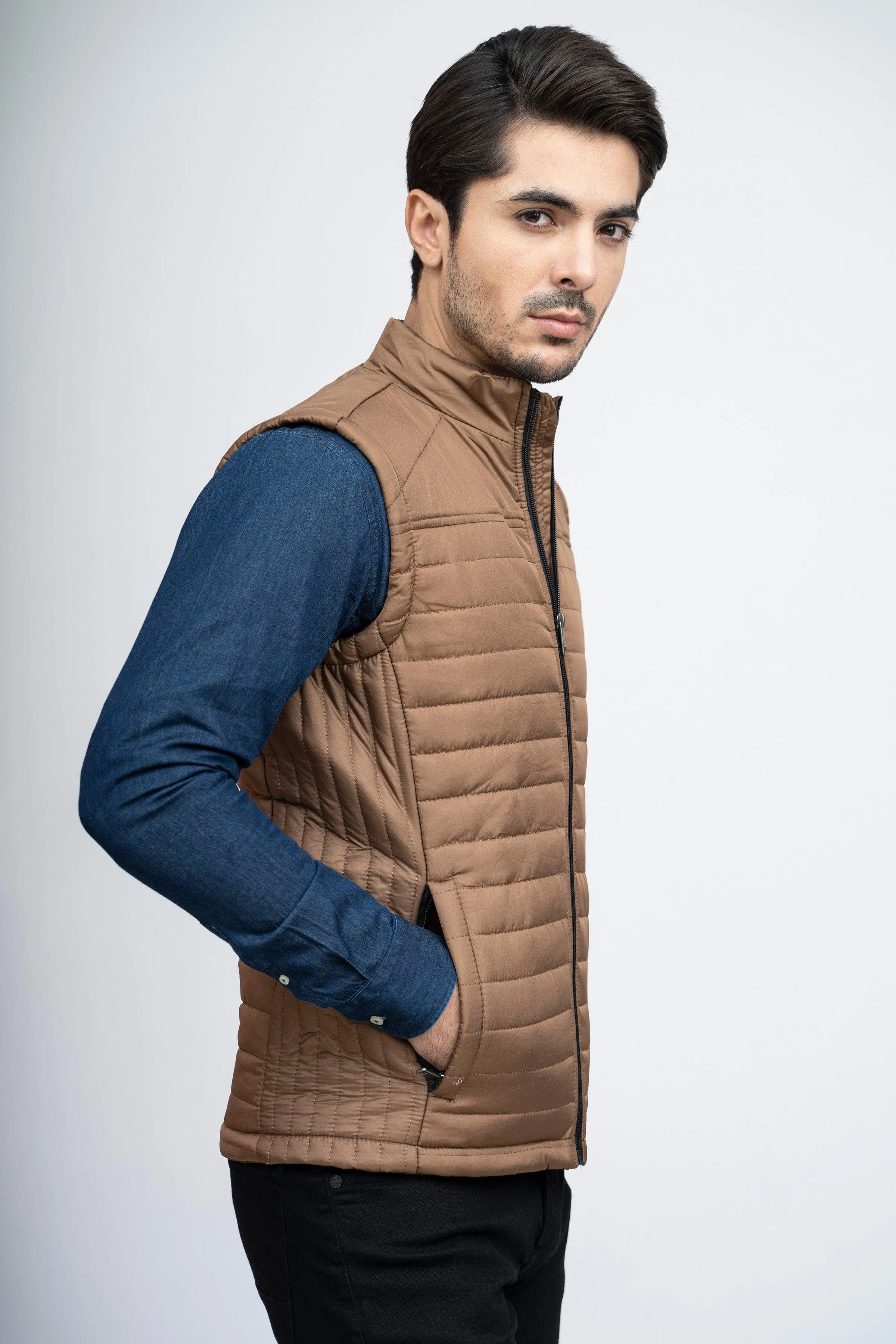 PUFFER JACKET S/L KHAKI