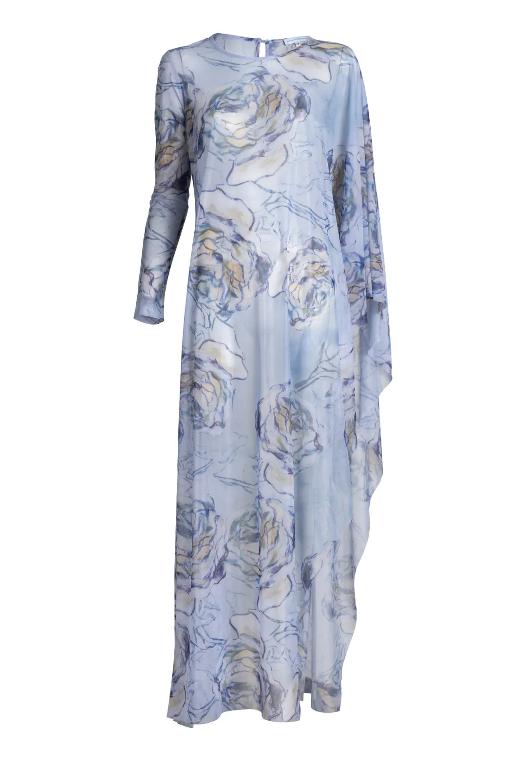 Rachel Sheer Mesh Poncho in Blue Noisette