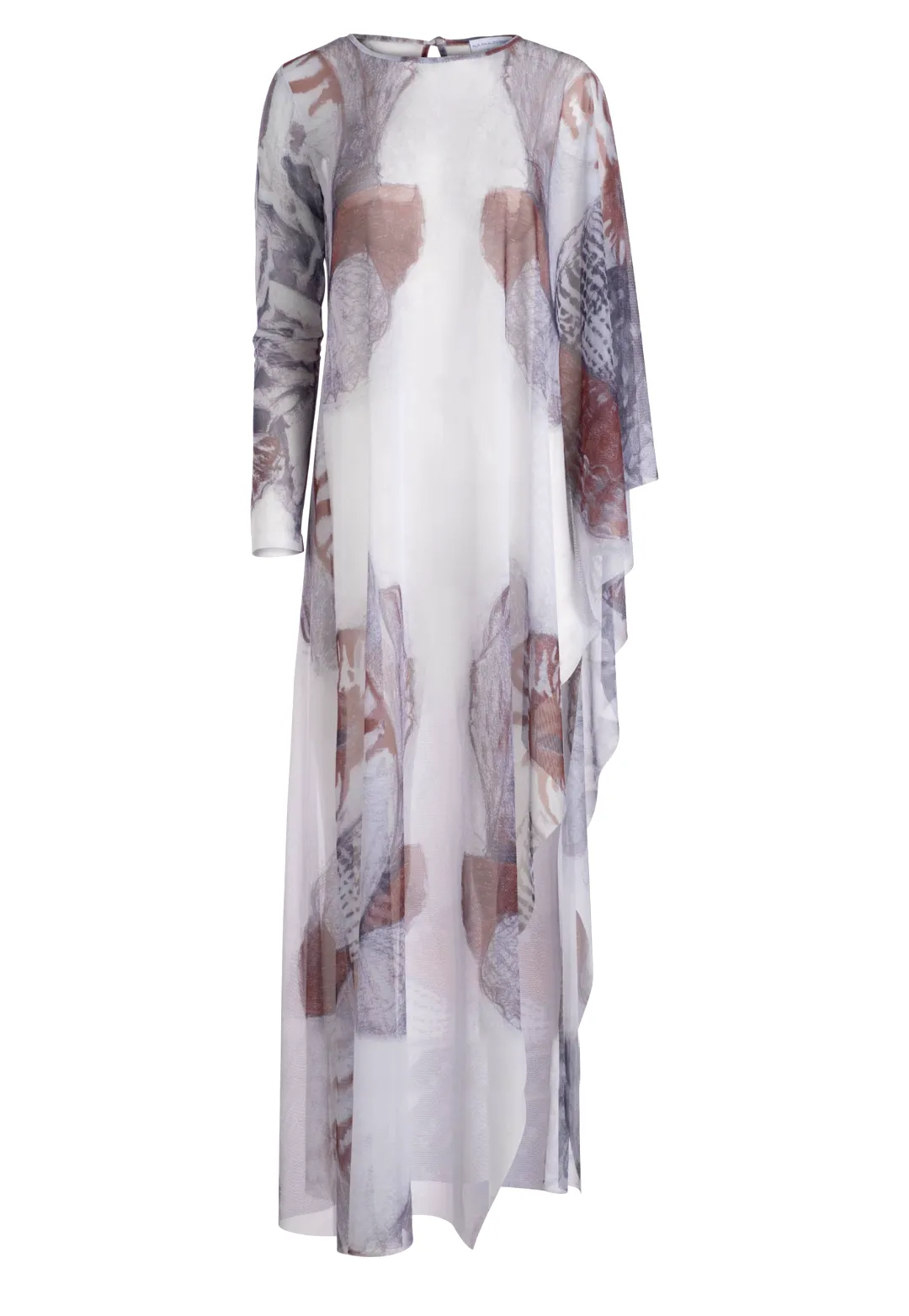 Rachel Sheer Mesh Poncho in Shellscape