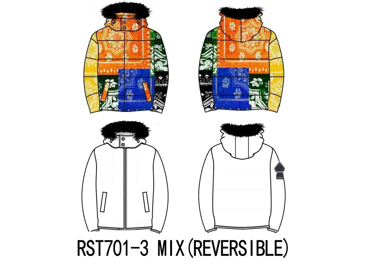 Reelistik Bandana Reversible Puffer All over Print (Multi/White)