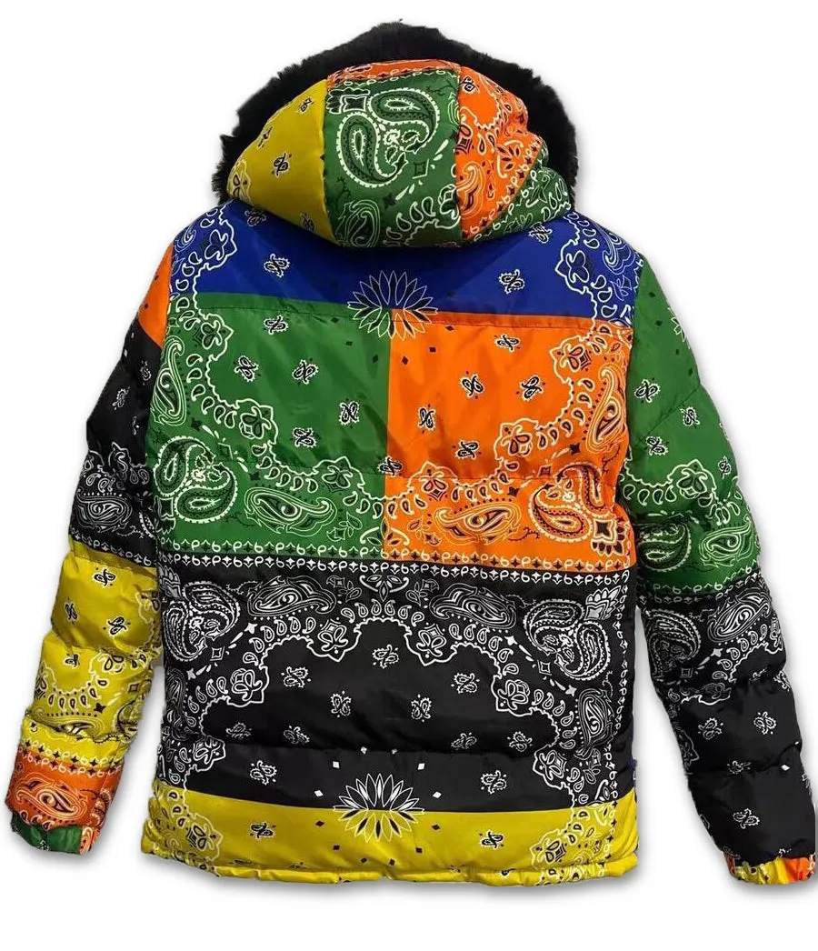 Reelistik Bandana Reversible Puffer All over Print (Multi/White)