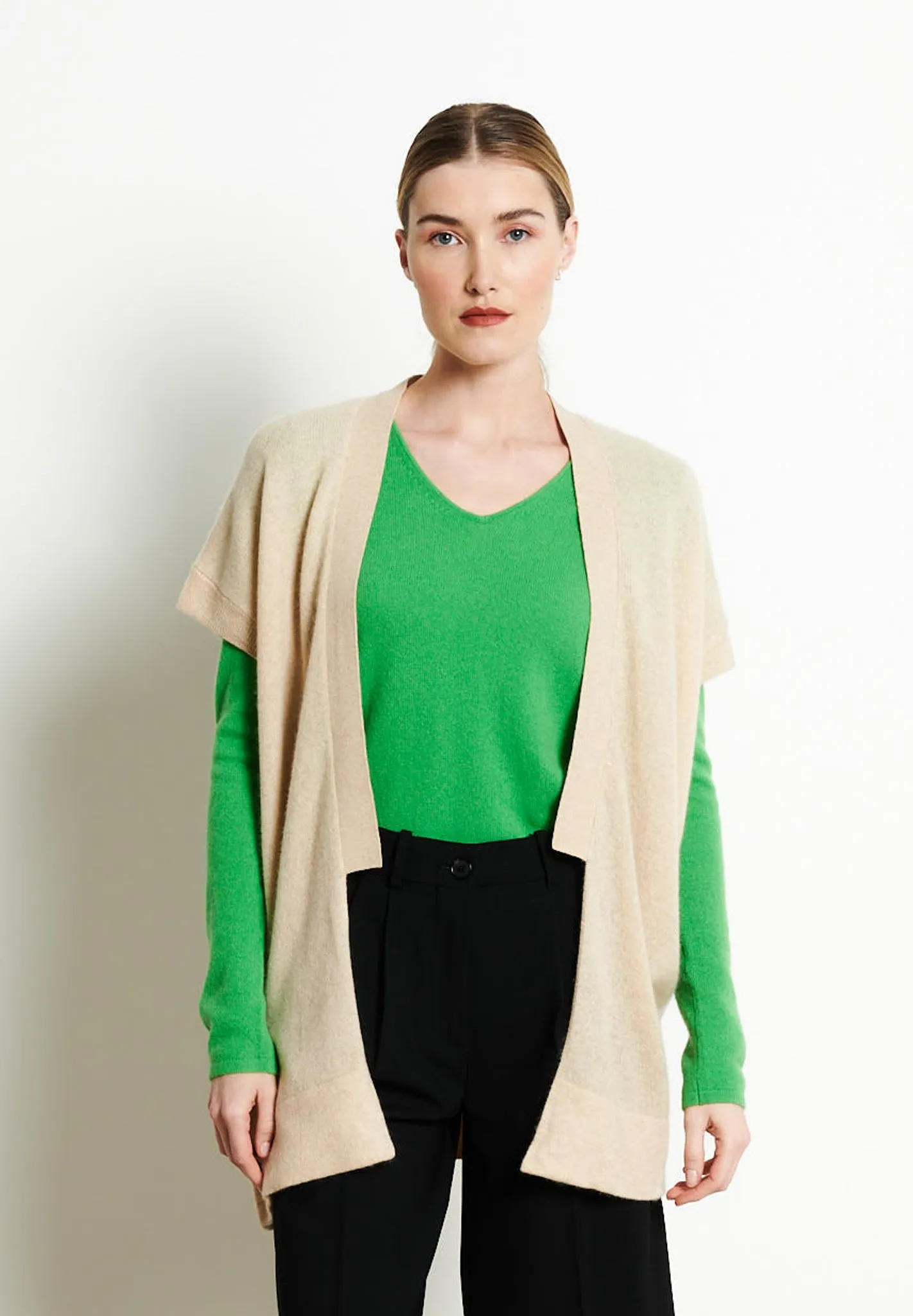 RIA 4 Kimono en cachemire beige
