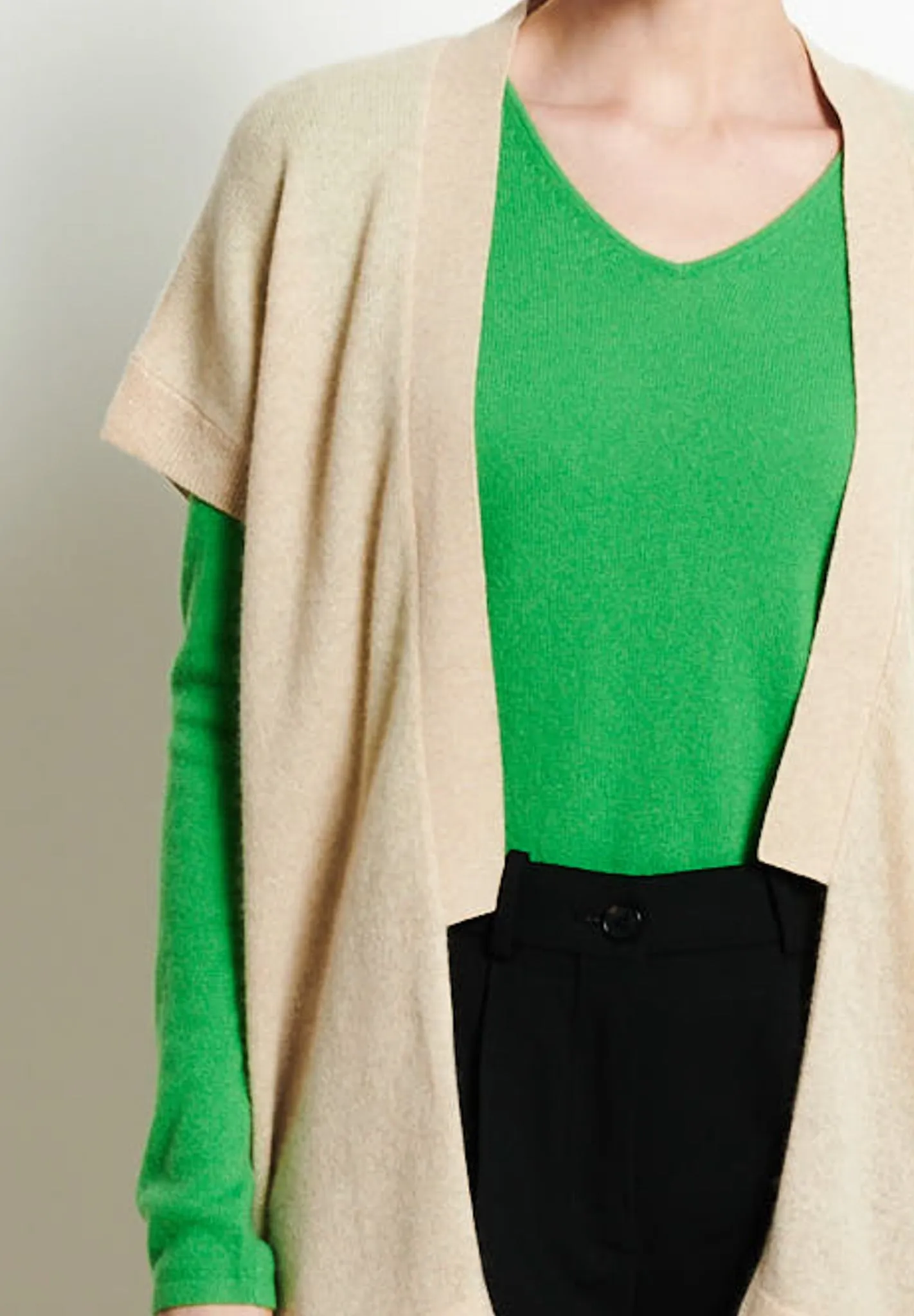 RIA 4 Kimono en cachemire beige