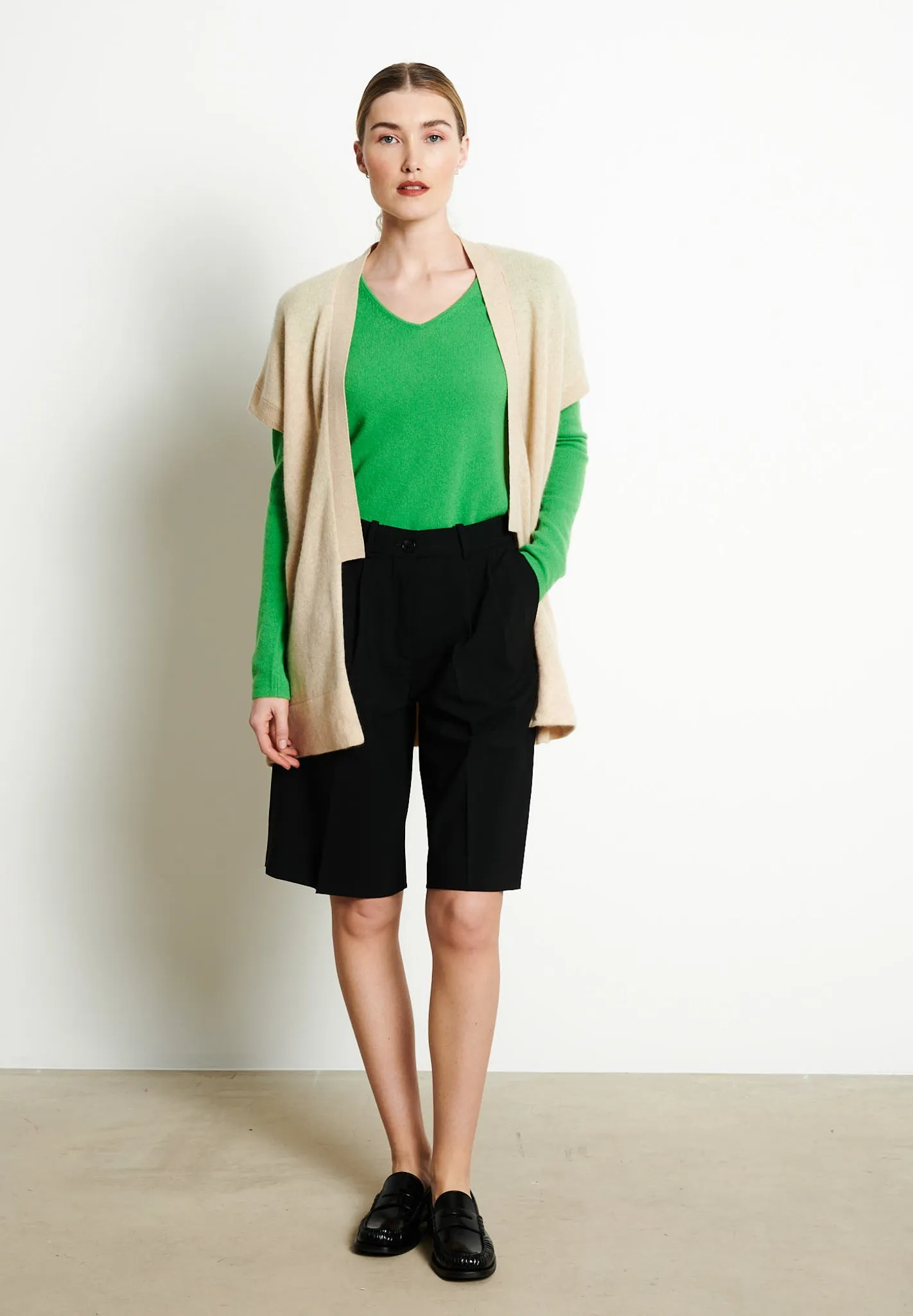 RIA 4 Kimono en cachemire beige