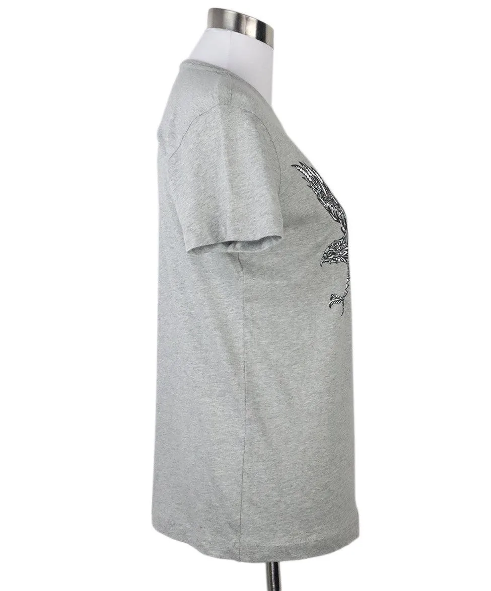 Roberto Cavalli Grey & Black Print T-Shirt sz 6