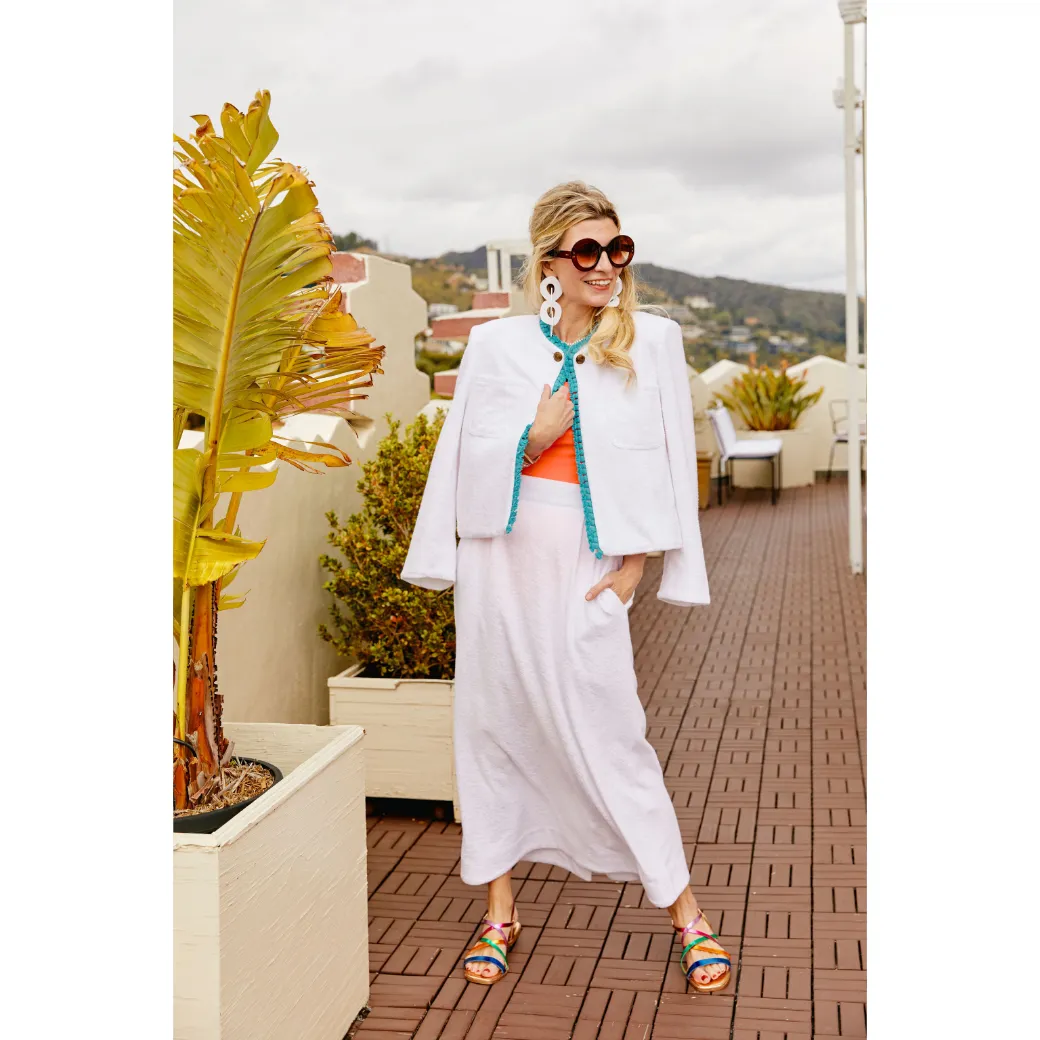 SAMPLE - Hostess Skirt - White Terry Towel