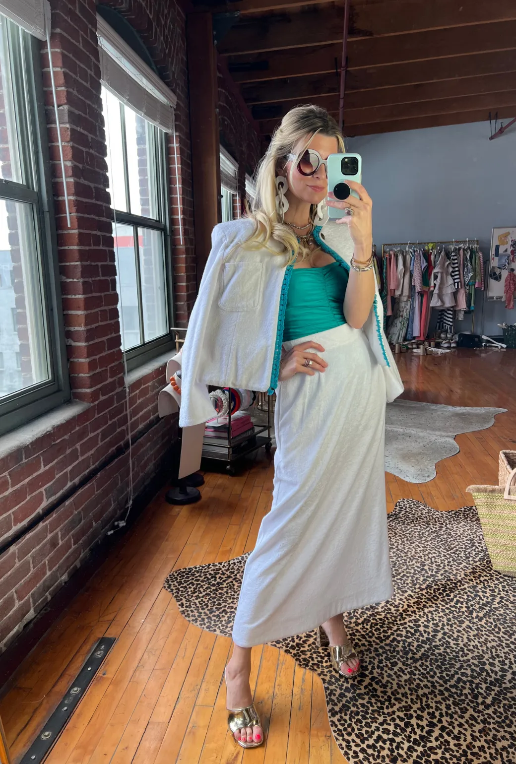 SAMPLE - Hostess Skirt - White Terry Towel