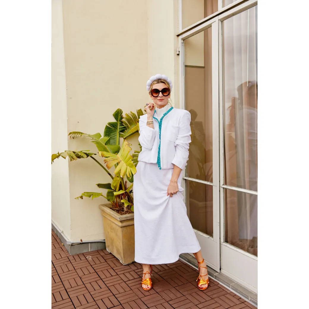 SAMPLE - Hostess Skirt - White Terry Towel