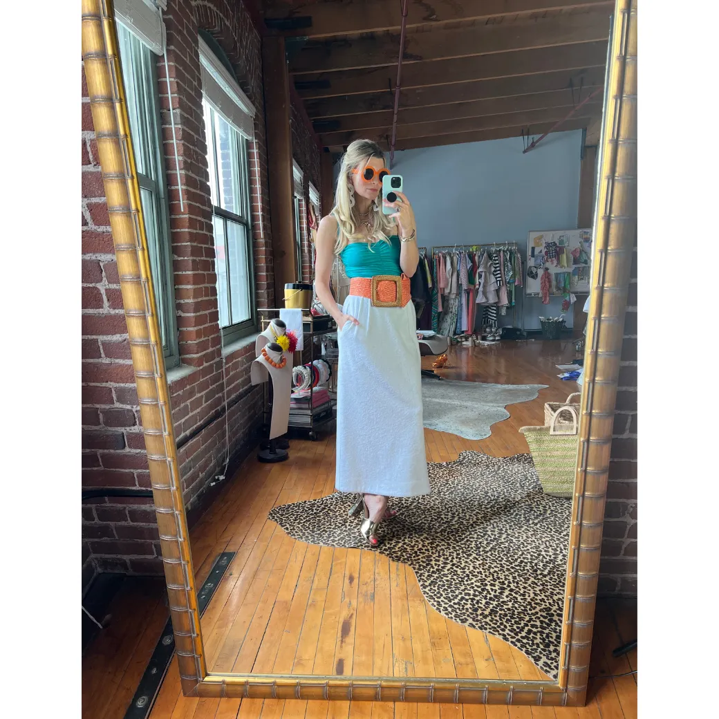 SAMPLE - Hostess Skirt - White Terry Towel