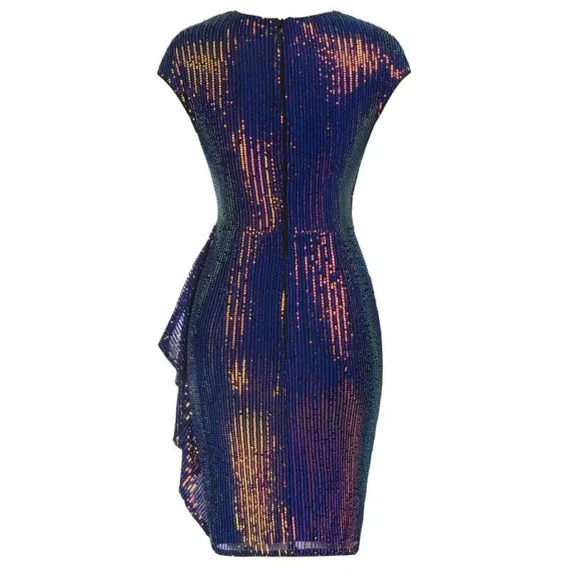 Sequined Ruched Bodycon Midi Dress