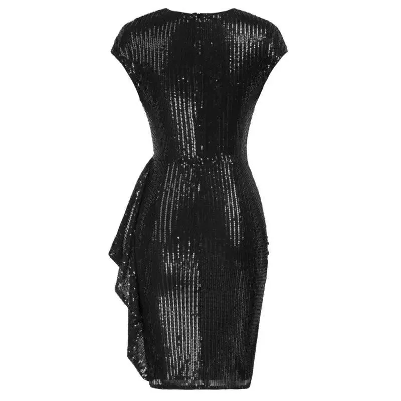 Sequined Ruched Bodycon Midi Dress