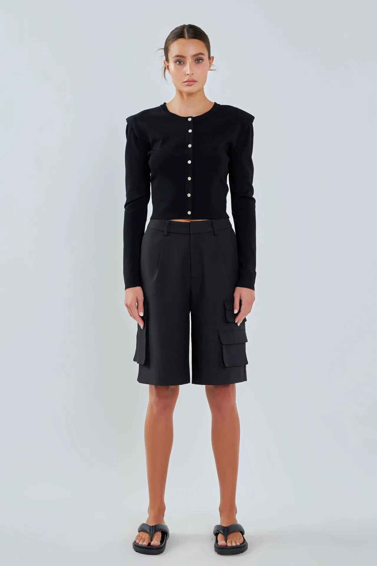 Shoulder Pad Cardigan
