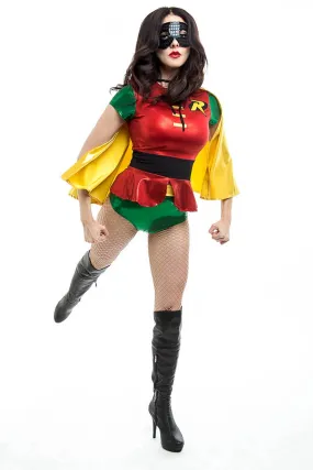 Sidekick Costume Set with Peplum Top, Highwaist Bottoms and Cape
