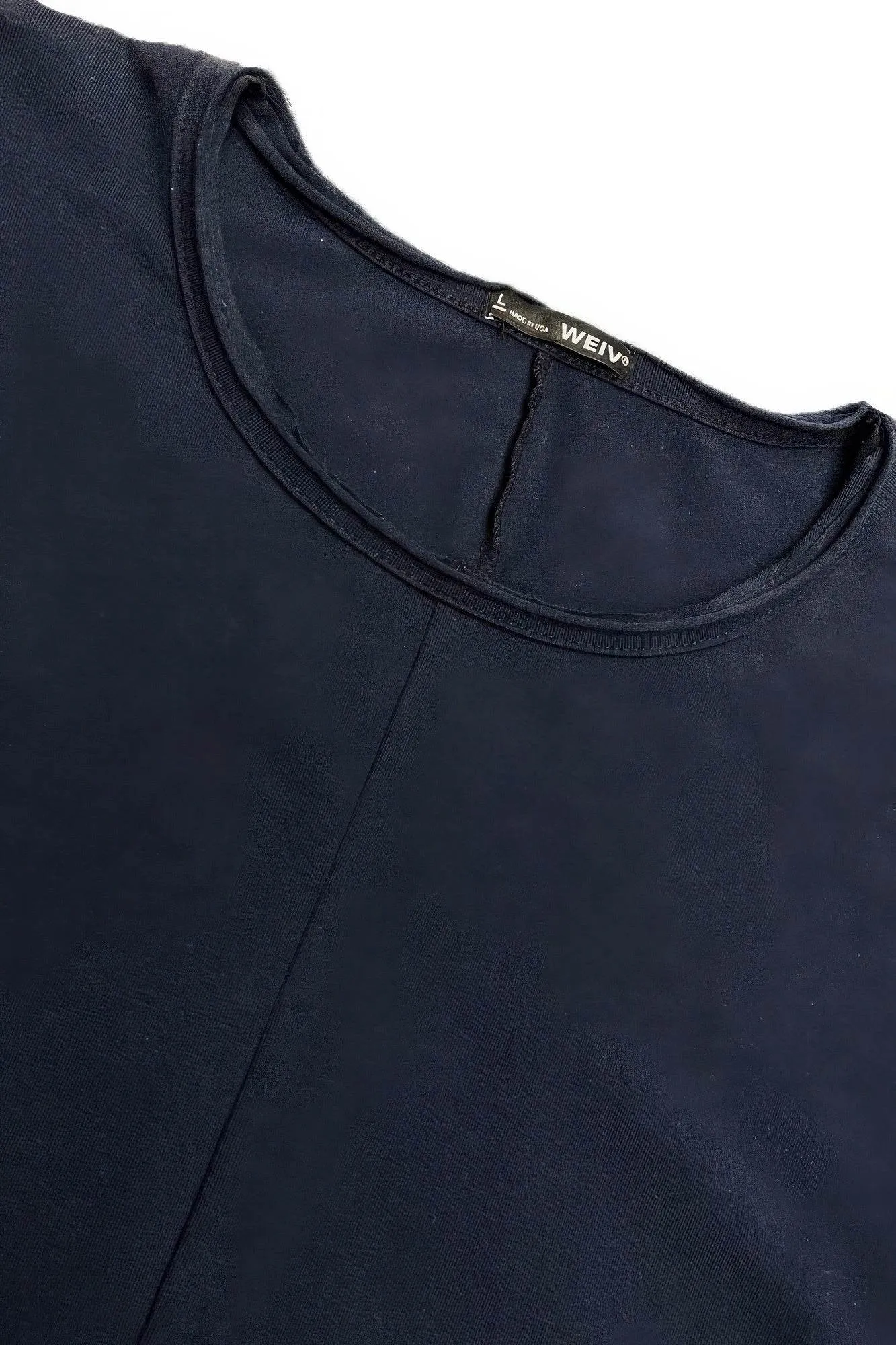 Solid Rough Hem Long Sleeve T-Shirt