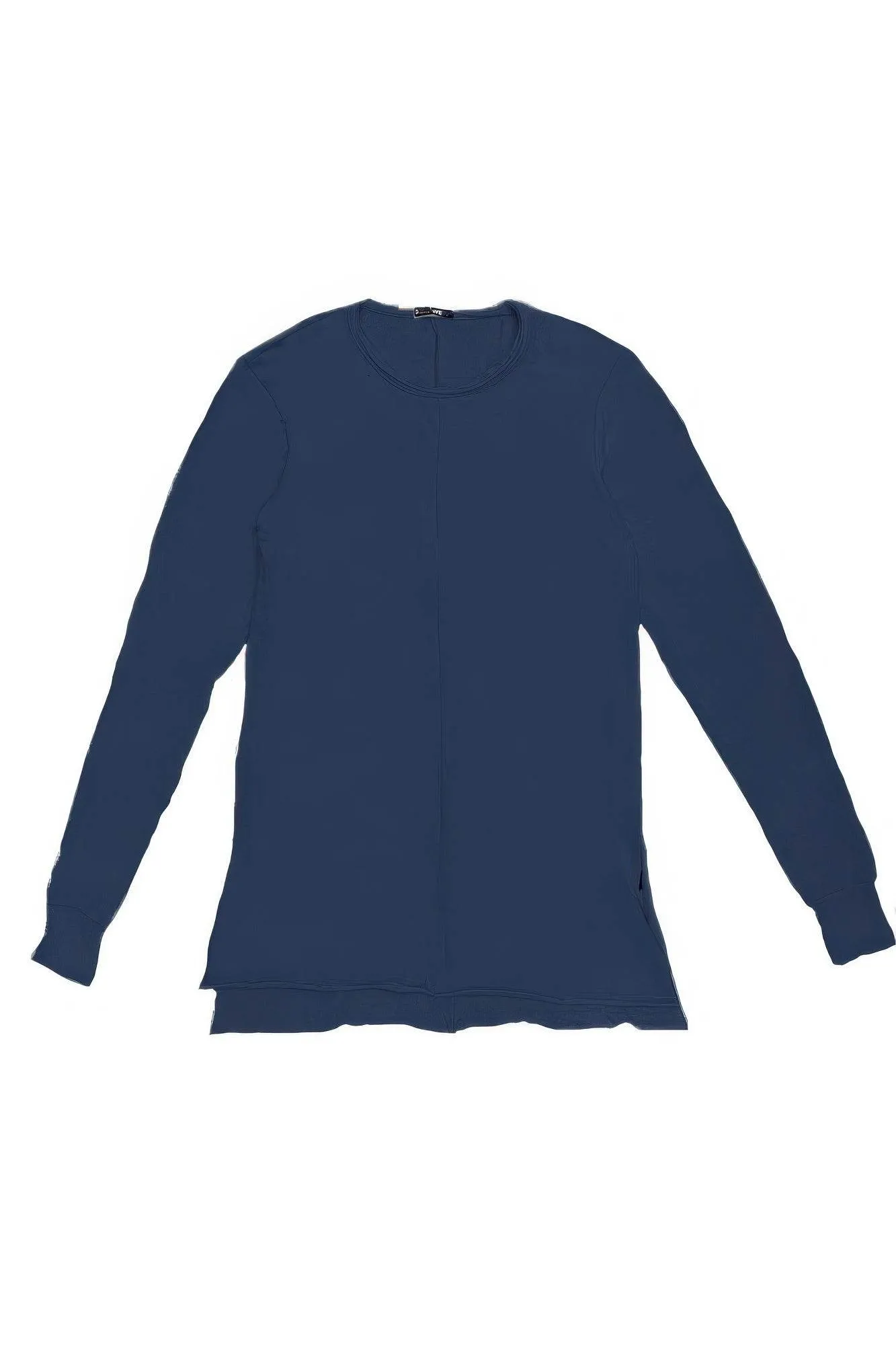 Solid Rough Hem Long Sleeve T-Shirt