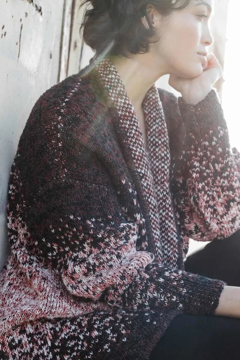Speckled Open Front Cardigan in Cherry Mix