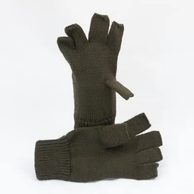 Standard Acrylic Fingerless Gloves. New. Olive Green.