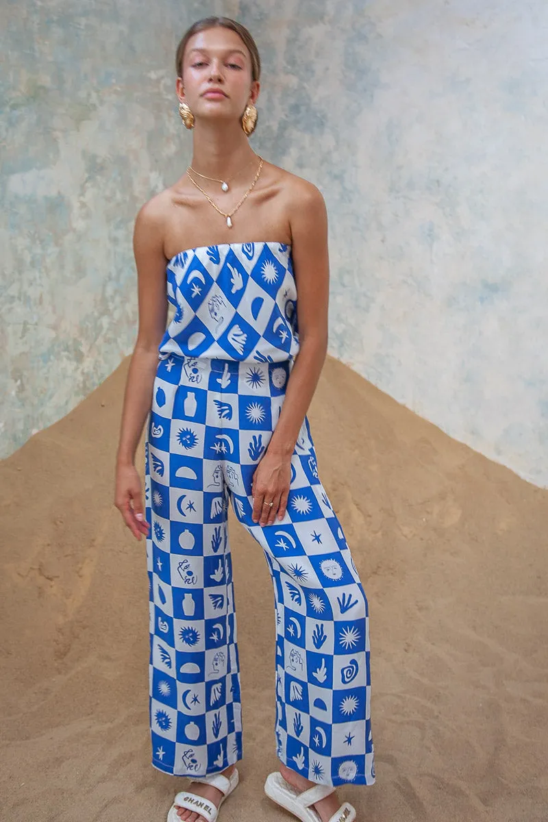 Sun Dance Scarf Top- Blue