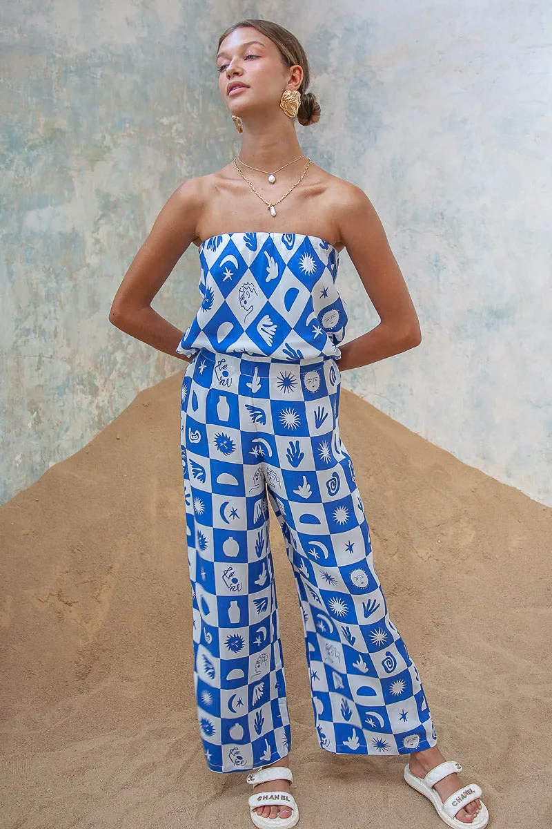 Sun Dance Scarf Top- Blue