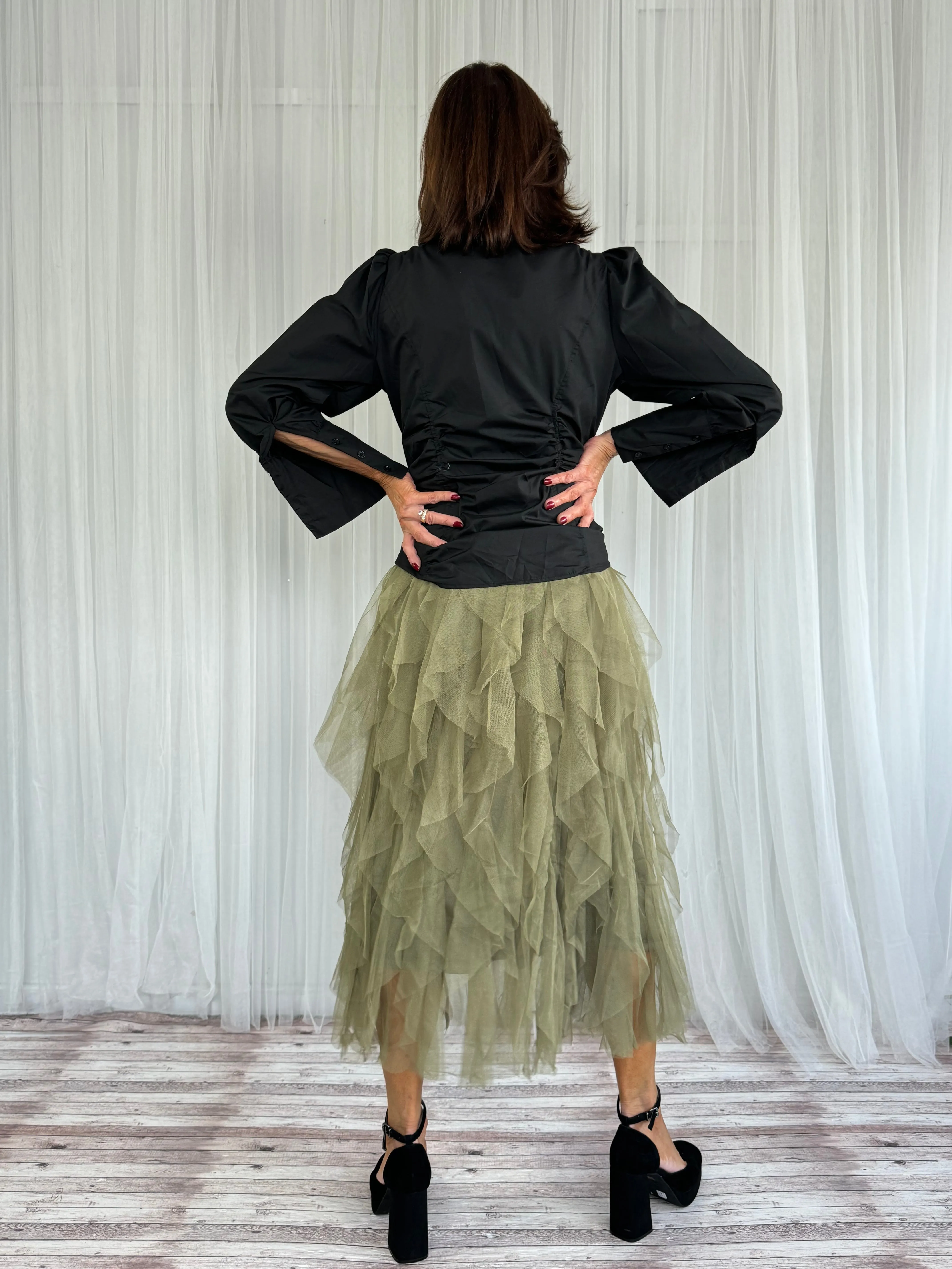 TAMARA TULLE SKIRT - PISTACHIO