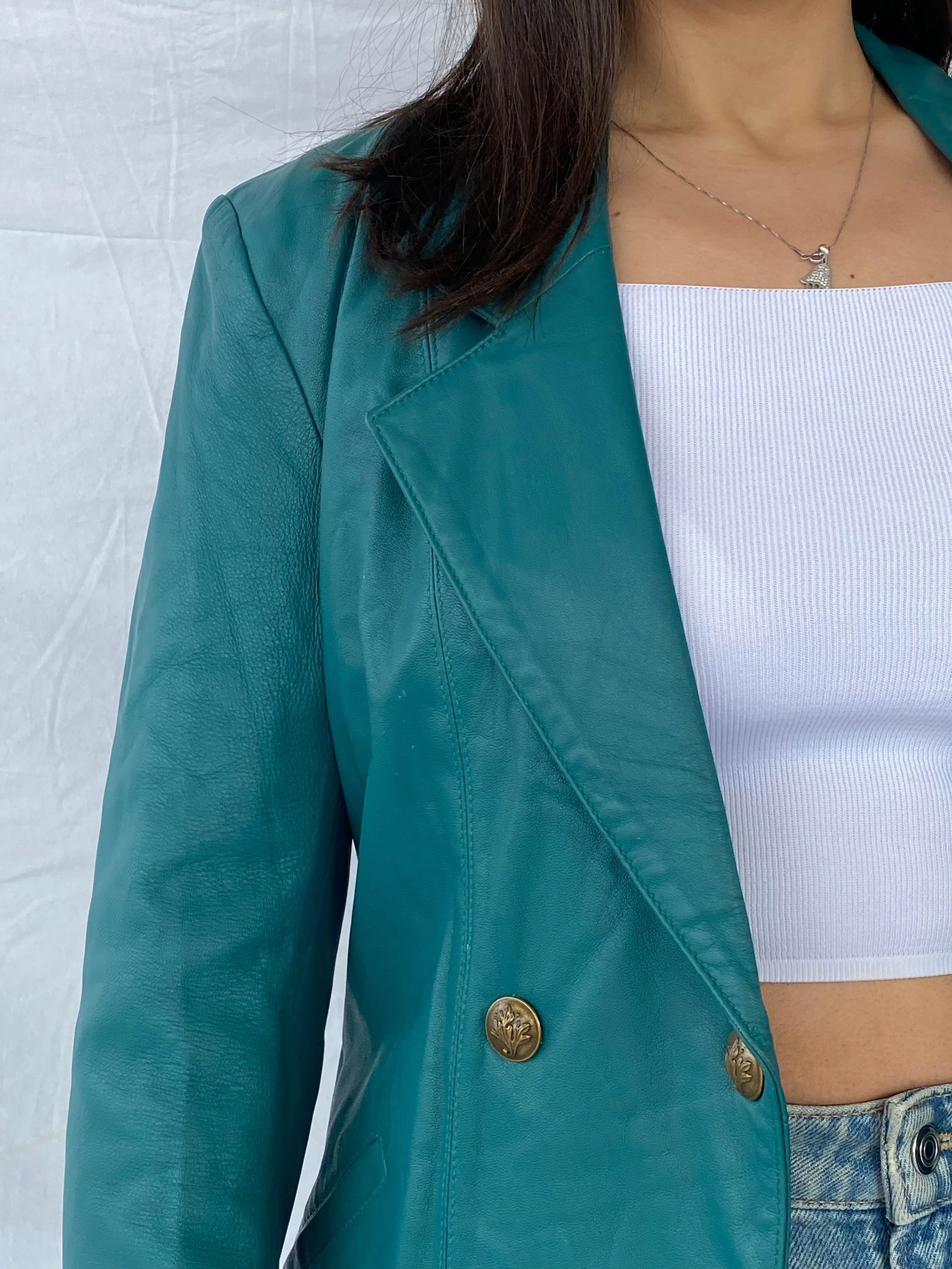 Vintage Gabriel Angeli Creation Paris Genuine Leather Blazer