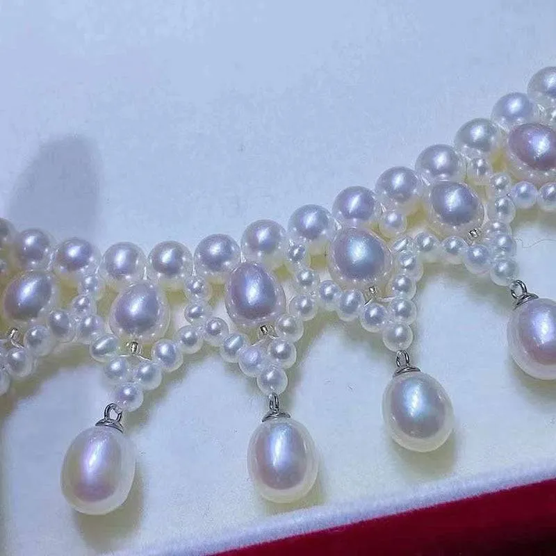 Vintage Triple-Layer Handcrafted Pearl Necklace