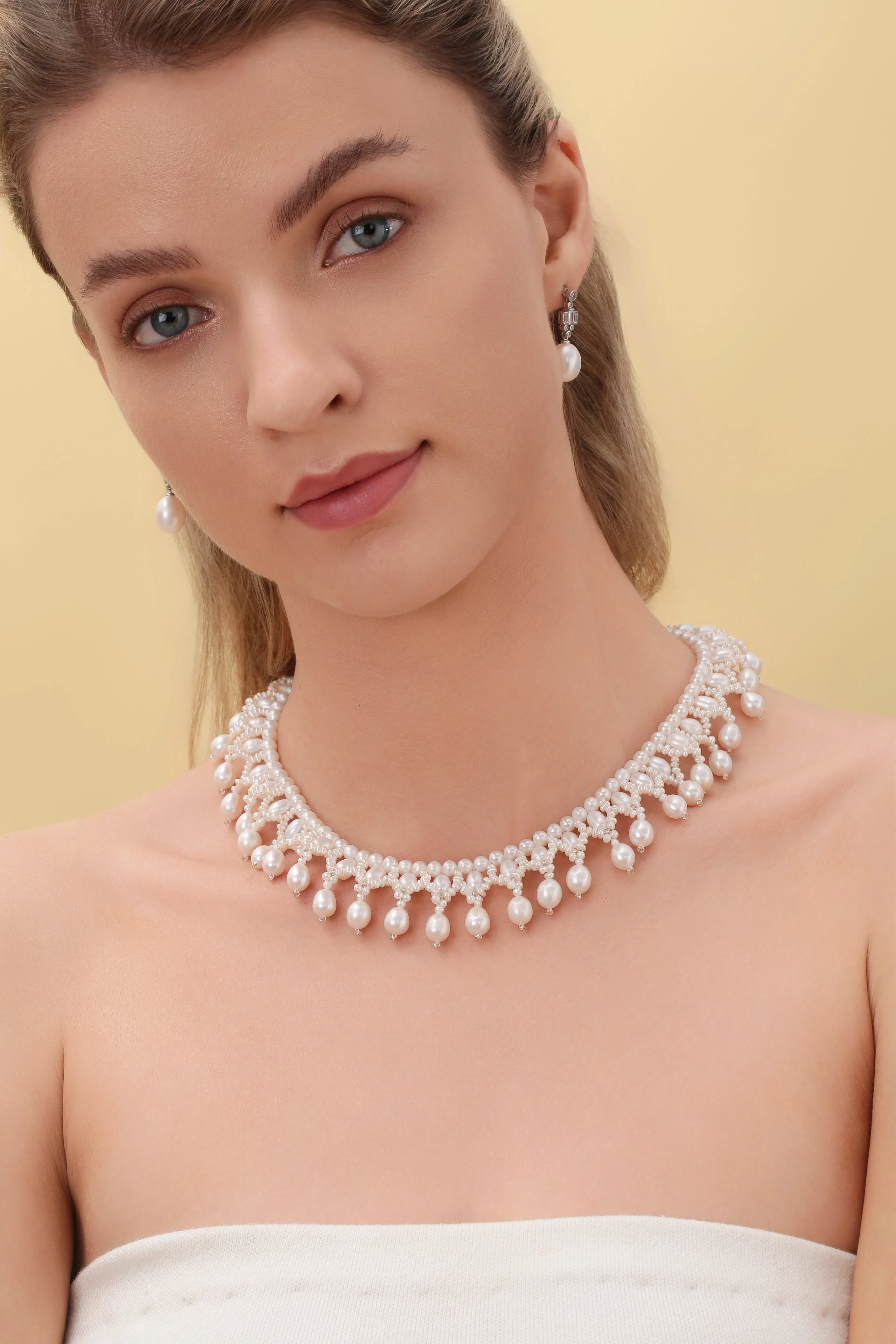 Vintage Triple-Layer Handcrafted Pearl Necklace