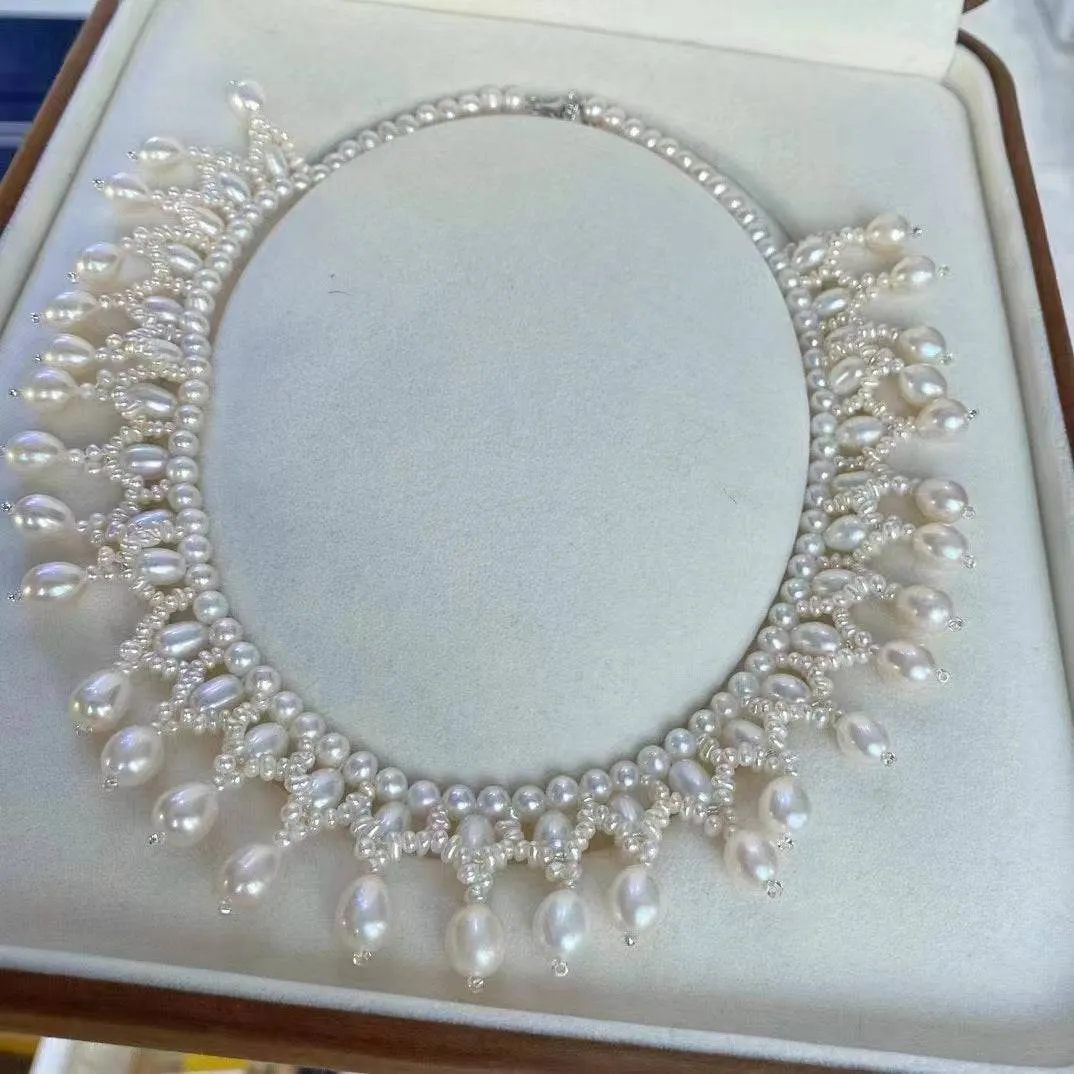 Vintage Triple-Layer Handcrafted Pearl Necklace