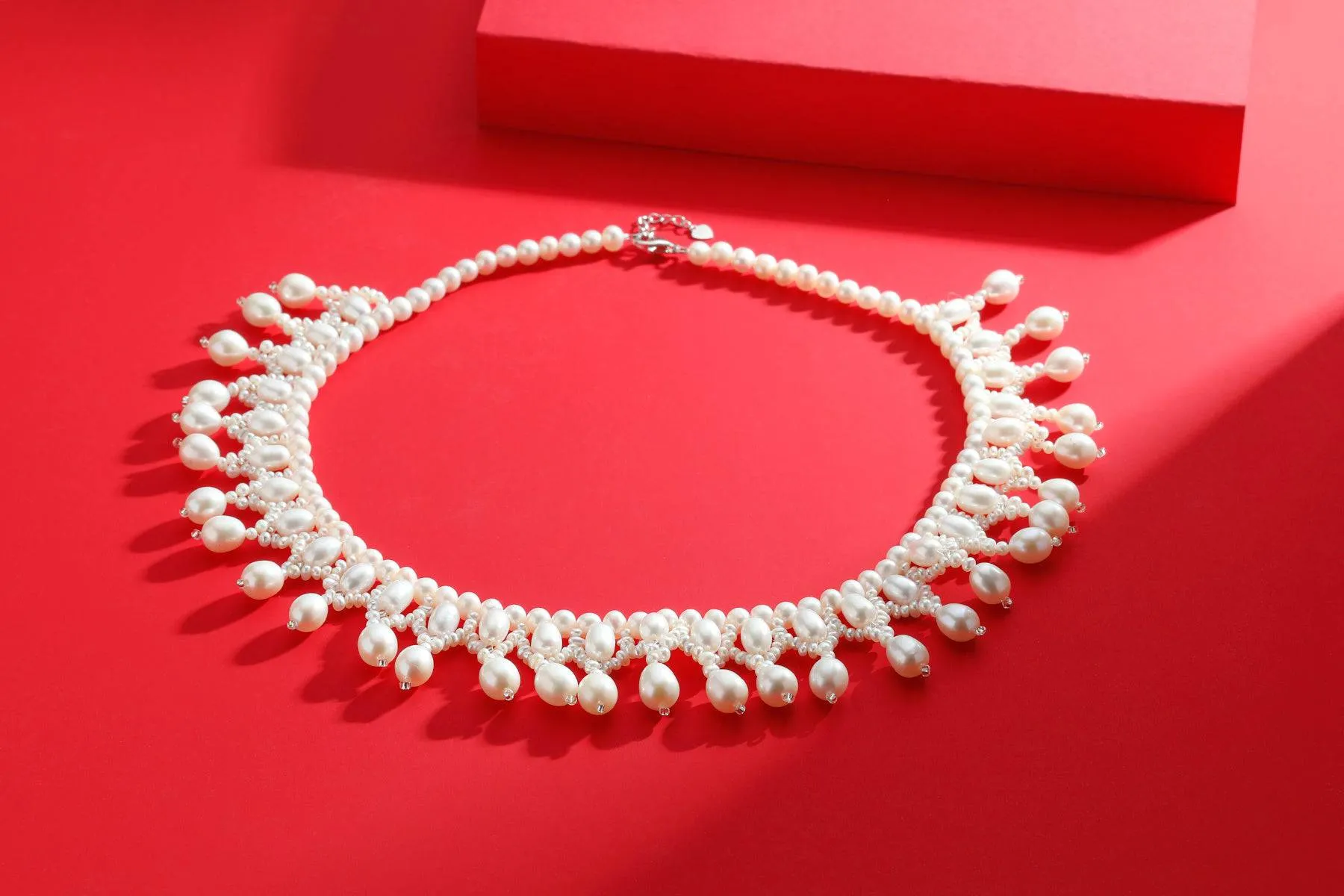 Vintage Triple-Layer Handcrafted Pearl Necklace