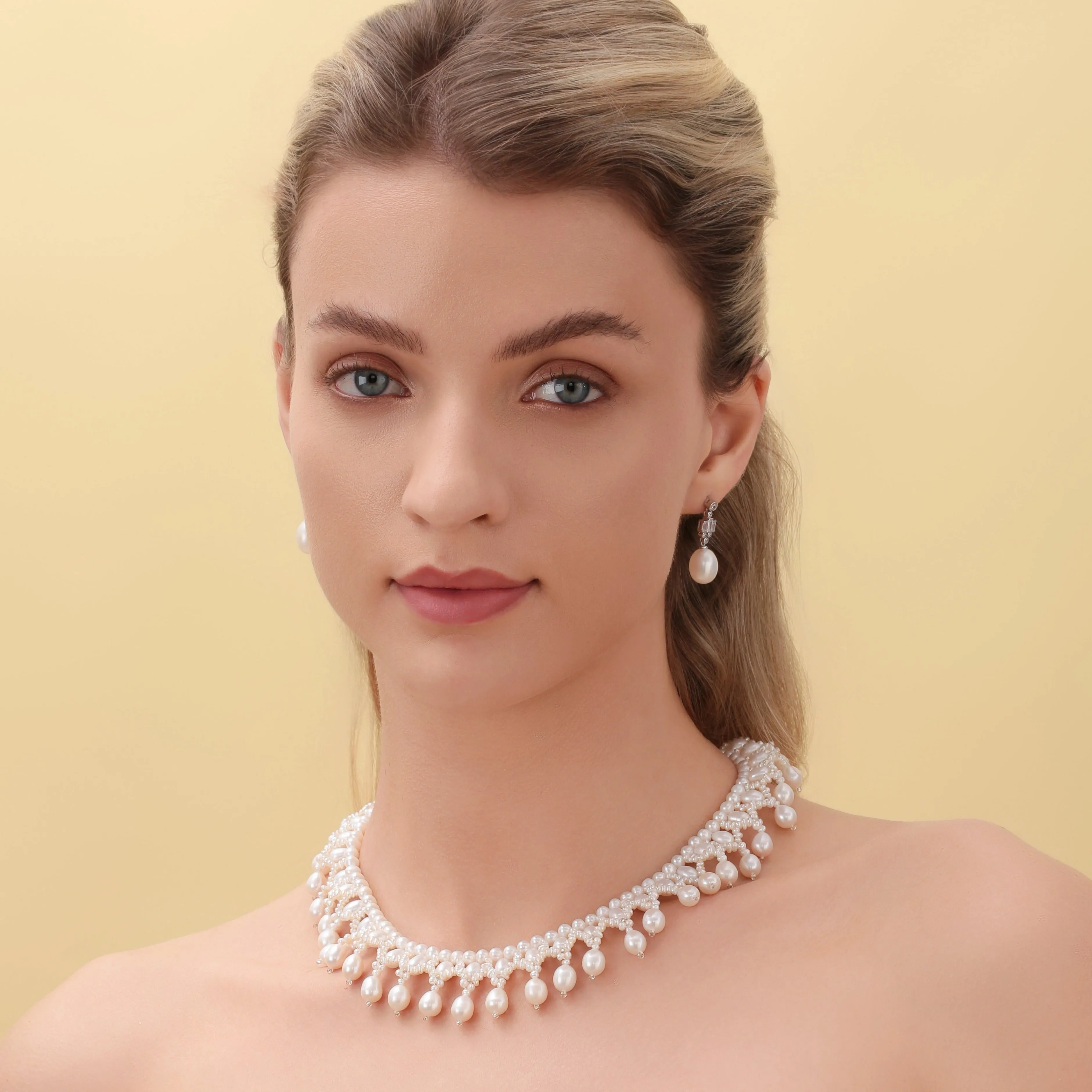 Vintage Triple-Layer Handcrafted Pearl Necklace