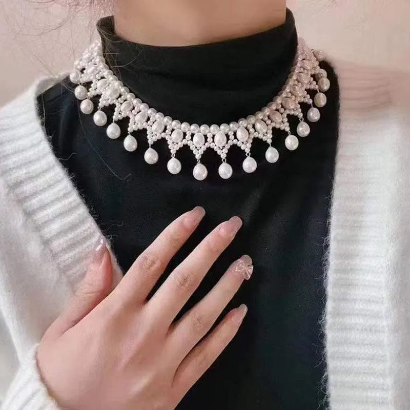 Vintage Triple-Layer Handcrafted Pearl Necklace