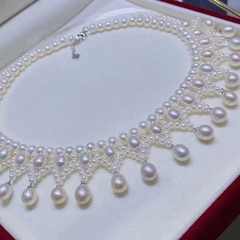 Vintage Triple-Layer Handcrafted Pearl Necklace