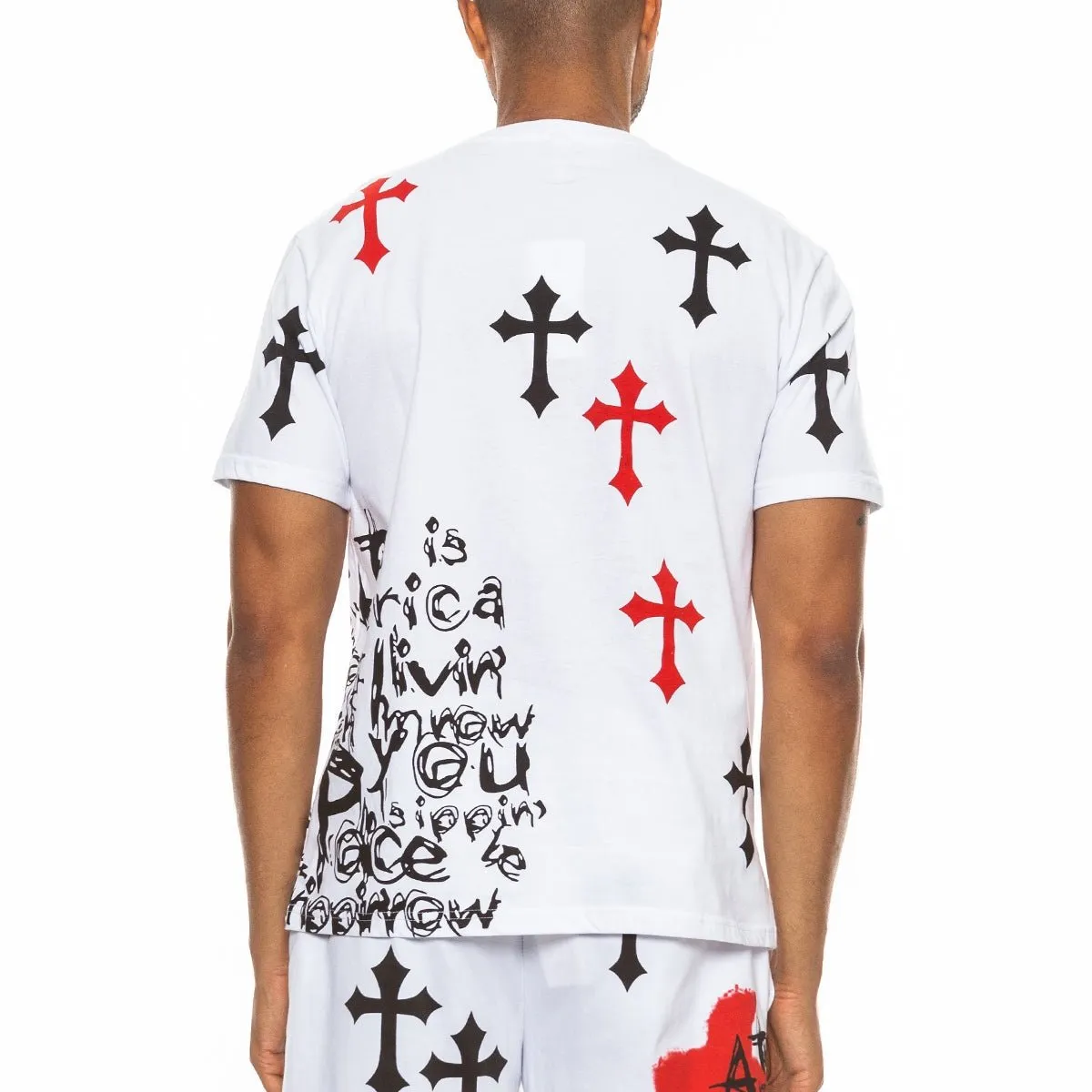 White & Red Chrome Skull T-Shirt