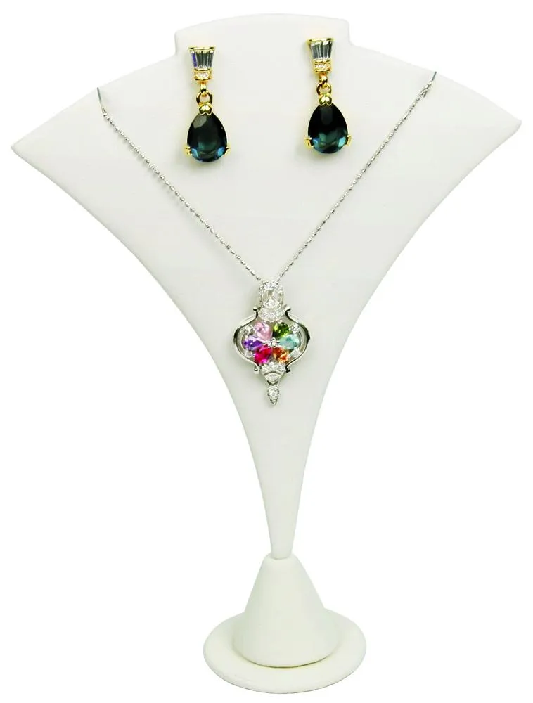 White Fan Shaped Earring/Pendant Display