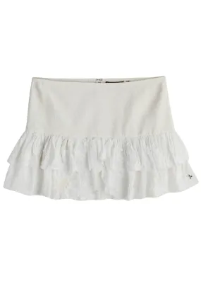 White Isla Flower Applique Skirt