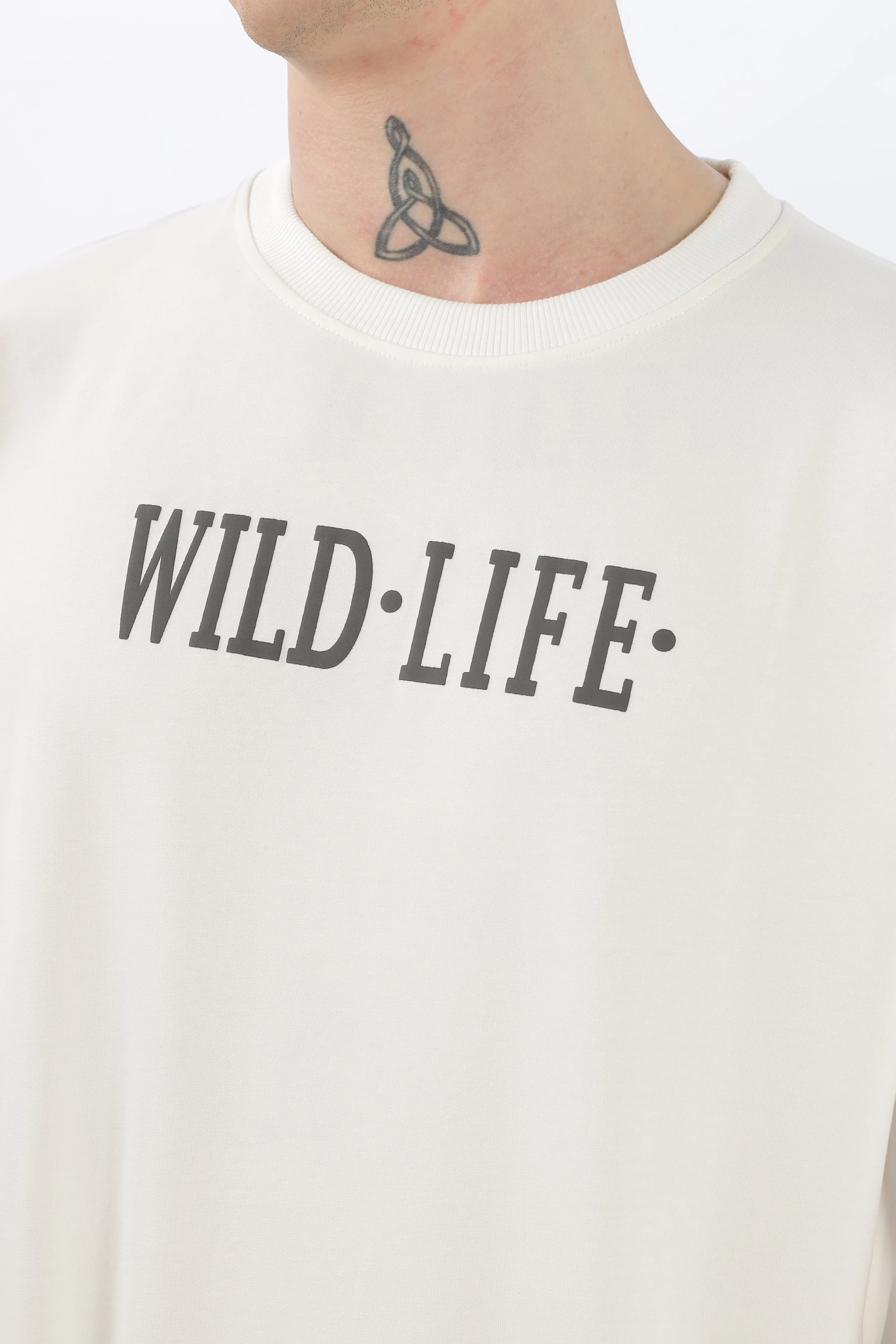 Wild Life Printed White T-Shirt