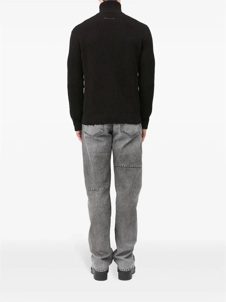 ZIP-FASTENING HIGH-NECK CARDIGAN